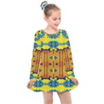 Tribal pattern                                                         Kids  Long Sleeve Dress