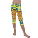 Tribal pattern                                                       Kids  Lightweight Velour Capri Leggings