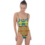 Tribal pattern                                                          Tie Strap One Piece Swimsuit