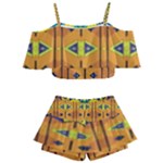 Tribal pattern                                                       Kids  Off Shoulder Skirt Bikini