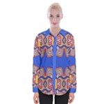 Yellow red shapes on a blue background                                                          Women Long Sleeve Shirt