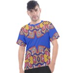 Yellow red shapes on a blue background                                                        Men s Sport Top