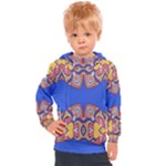 Yellow red shapes on a blue background                                                       Kids  Hooded Pullover