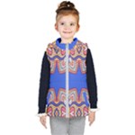 Yellow red shapes on a blue background                                                         Kid s Hooded Puffer Vest