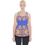 Yellow red shapes on a blue background                                                        Piece Up Tank Top