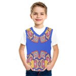 Yellow red shapes on a blue background                                                              Kids  Basketball Tank Top