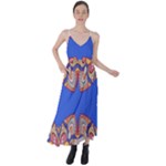 Yellow red shapes on a blue background                                                            Tie Back Maxi Dress