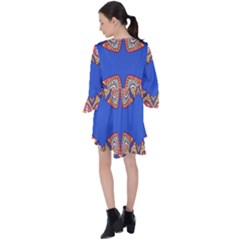 V-Neck Flare Sleeve Mini Dress 