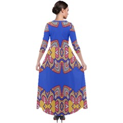 Quarter Sleeve Maxi Velour Dress 