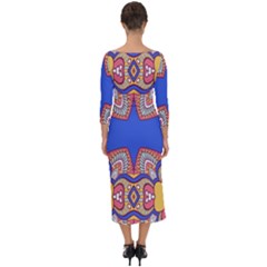 Quarter Sleeve Midi Bodycon Dress 