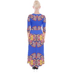 Quarter Sleeve Wrap Maxi Dress 