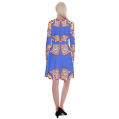 Long Sleeve Velvet Front Wrap Dress 