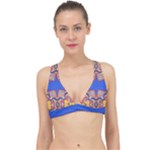 Yellow red shapes on a blue background                                                        Classic Banded Bikini Top