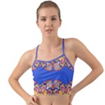 Yellow red shapes on a blue background                                                         Mini Tank Bikini Top