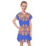 Yellow red shapes on a blue background                                                           Kids  Drop Waist Dress
