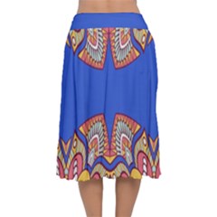 Velvet Flared Midi Skirt 