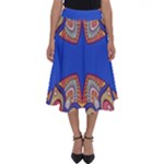 Yellow red shapes on a blue background                                                          Perfect Length Midi Skirt