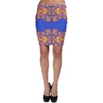 Yellow red shapes on a blue background                                                          Bodycon Skirt