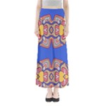 Yellow red shapes on a blue background                                                          Women s Maxi Skirt