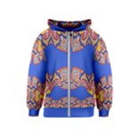 Yellow red shapes on a blue background                                                          Kids Zipper Hoodie