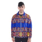 Yellow red shapes on a blue background                                                          Wind Breaker (Men)