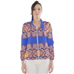 Yellow red shapes on a blue background                                                          Wind Breaker (Women)