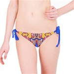 Yellow red shapes on a blue background                                                          Bikini Bottom