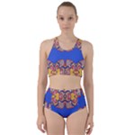 Yellow red shapes on a blue background                                                         Bikini Swimsuit Spa Swimsuit