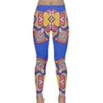 Yellow red shapes on a blue background                                                          Yoga Leggings