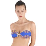 Yellow red shapes on a blue background                                                     Twist Bandeau Bikini Top