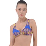 Yellow red shapes on a blue background                                                          Ring Detail Bikini Top