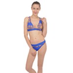 Yellow red shapes on a blue background                                                          Classic Banded Bikini Set