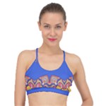 Yellow red shapes on a blue background                                                        Basic Training Sports Bra