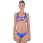Yellow red shapes on a blue background                                                           Criss Cross Bikini Set