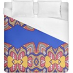 Yellow red shapes on a blue background                                                           Duvet Cover (King Size)