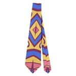 Yellow red shapes on a blue background                                                          Necktie