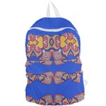 Yellow red shapes on a blue background                                                      Foldable Lightweight Backpack