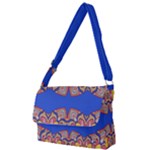 Yellow red shapes on a blue background                                                          Full Print Messenger Bag