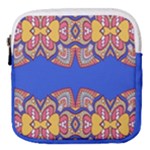 Yellow red shapes on a blue background                                                          Mini Square Pouch