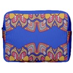 Yellow red shapes on a blue background                                                          Make Up Pouch (Large)