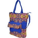 Yellow red shapes on a blue background                                                          Shoulder Tote Bag