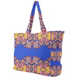 Yellow red shapes on a blue background                                                         Simple Shoulder Bag