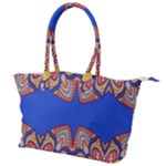Yellow red shapes on a blue background                                                        Canvas Shoulder Bag