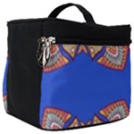Yellow red shapes on a blue background                                                         Make Up Travel Bag (Big)