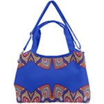 Yellow red shapes on a blue background                                                       Double Compartment Shoulder Bag