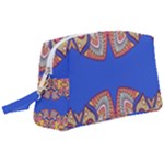 Yellow red shapes on a blue background                                                       Wristlet Pouch Bag (Large)