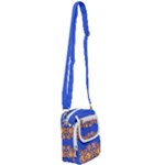 Yellow red shapes on a blue background                                                       Shoulder Strap Belt Bag