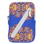 Yellow red shapes on a blue background                                                       Belt Pouch Bag (Large)