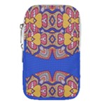 Yellow red shapes on a blue background                                                       Waist Pouch (Large)