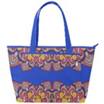 Yellow red shapes on a blue background                                                       Back Pocket Shoulder Bag